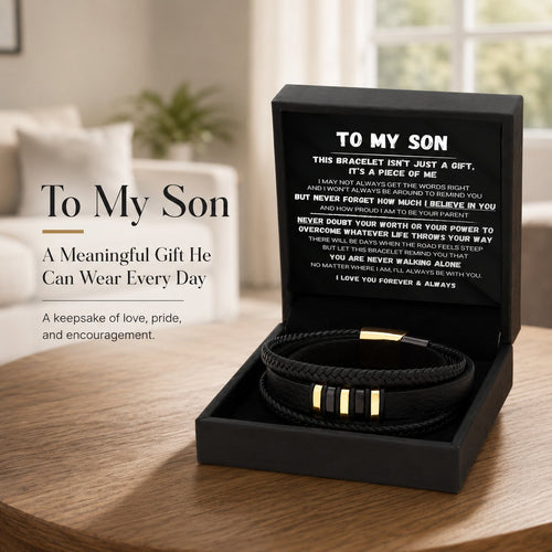 🔥LAST DAY 57% OFF - 🖤To My Son — Never Walk Alone Braided Bracelet Set