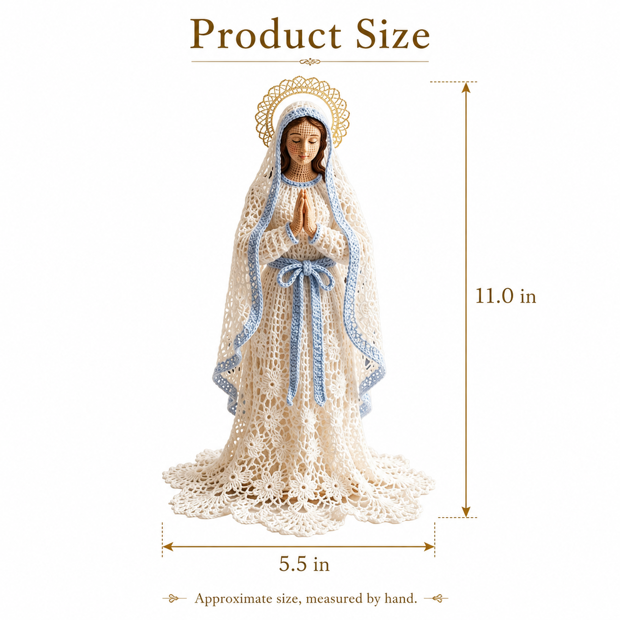 🤍 Our Lady of Grace 🤍 Handmade Crochet Virgin Mary Statue A Symbol of Faith & Blessing 🙏
