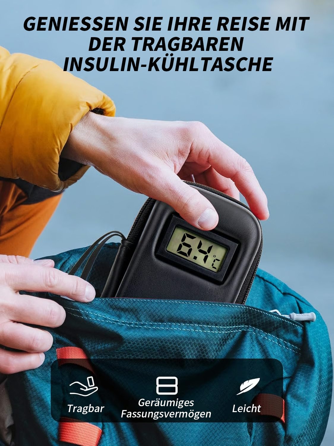 ✨ NUR HEUTE: 49 % RABATT 🔥 Insulin-Kühltasche mit Temperaturanzeige