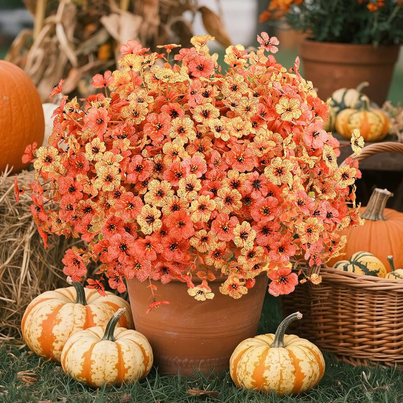 💐 summerwins Colorful UV Resistant Fake Flower Bouquet 🌸 Decorative Artificial Floral Arrangement for Home, Garden, Party & Wedding Decor