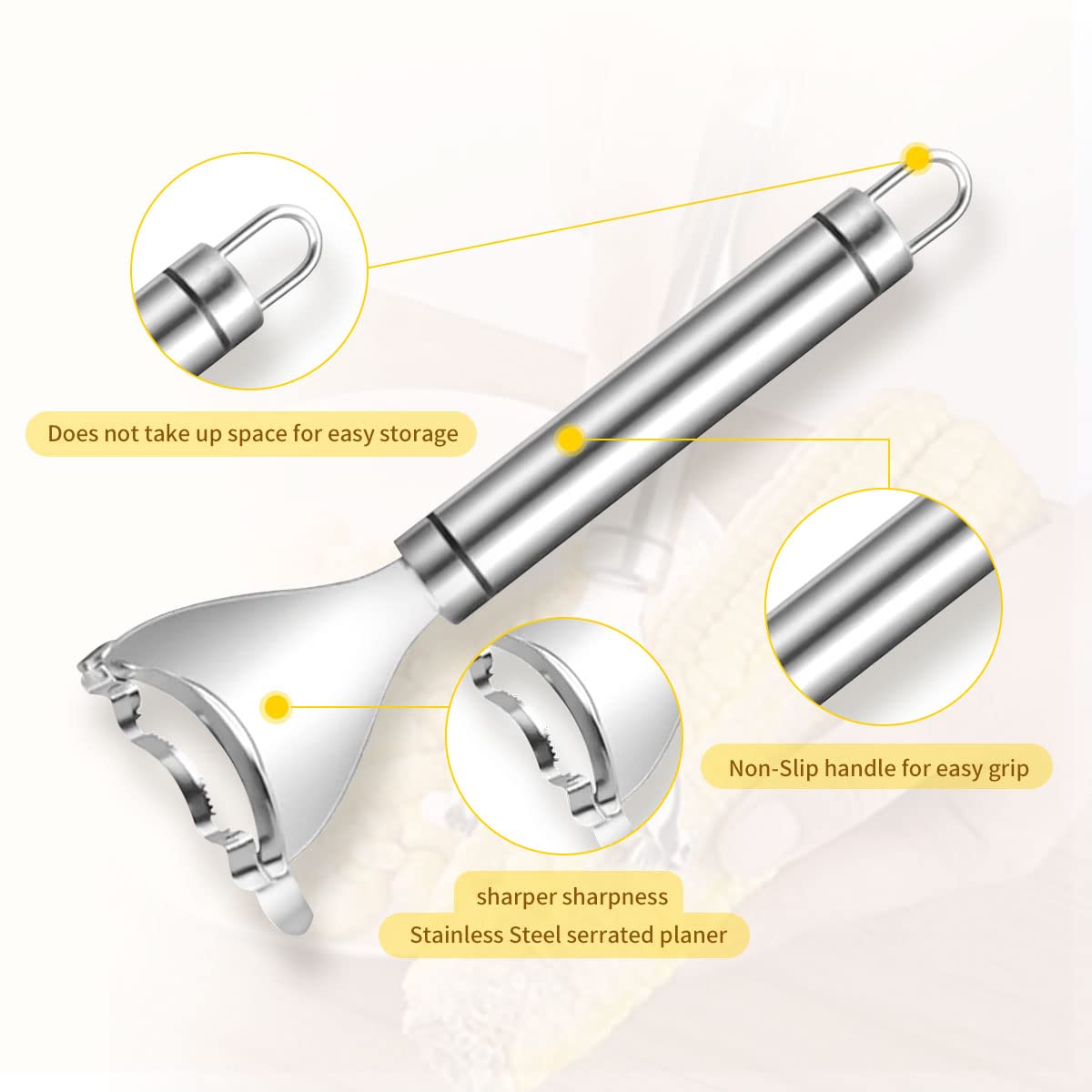 Stainless Steel Corn Peeler & Kernel Remover Tool