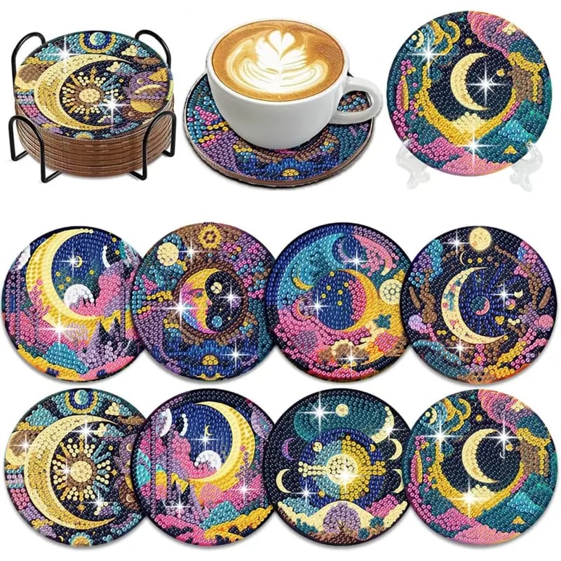 ✍️🎨Art Diamond Painting Coasters Kits for Adults