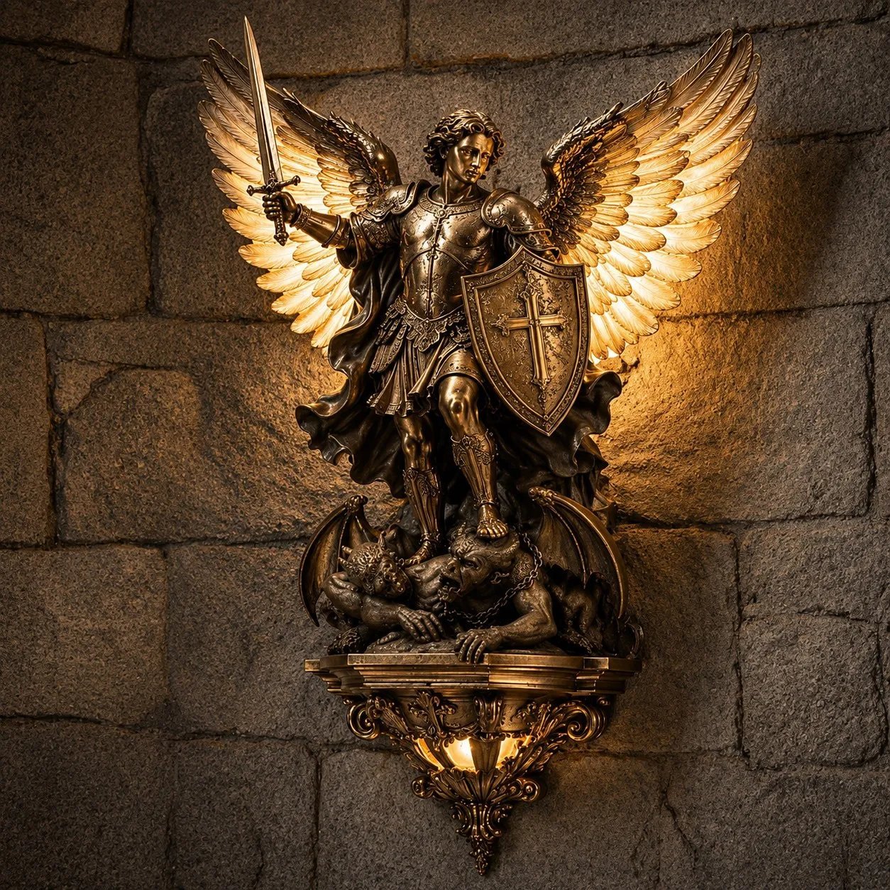 ⏰🕊️St. Michael Guardian Angel Wall Light