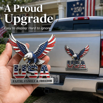 🇺🇸250th Anniversary 50% OFF - ★USA Faith, Family & Freedom★ Metal Emblem