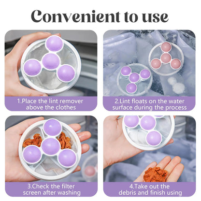 3 Counts Washing Machine Filter Bag, Reusable Floating Hair Filter for Laundry Washer Cotton