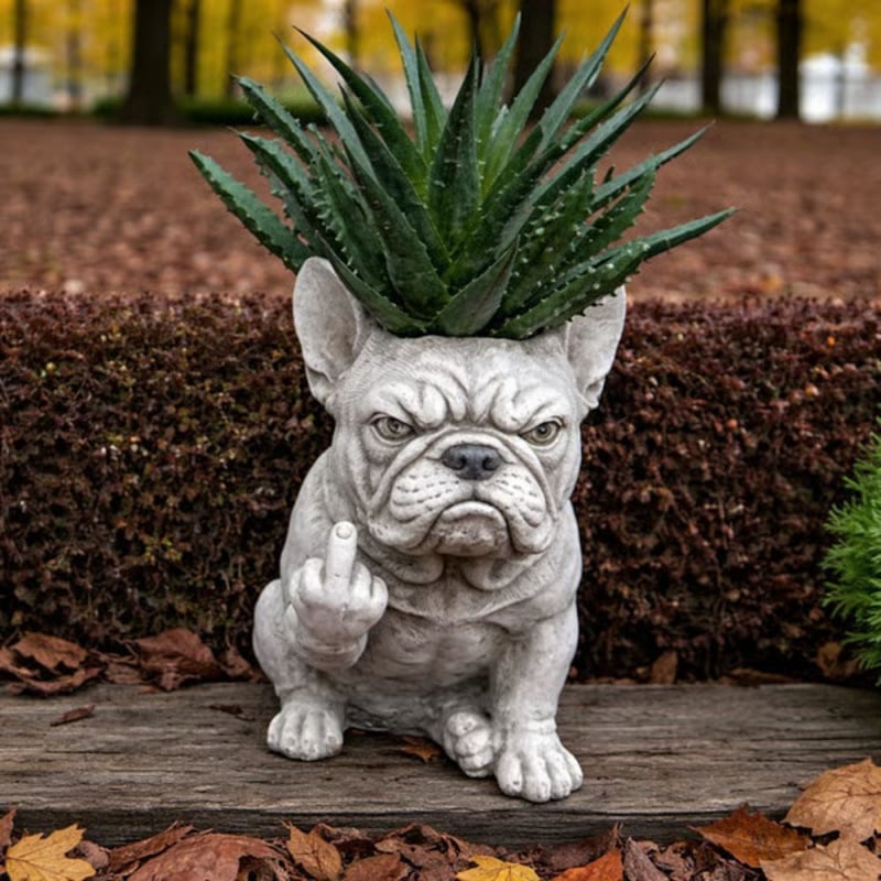 🔥LAST DAY 50% OFF🐶Grumpy French Bulldog Planter🪴