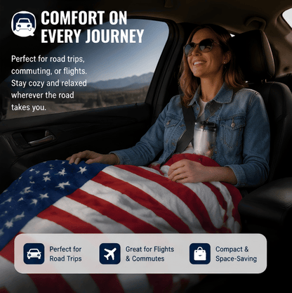 🇺🇸❤️American Flag Flannel Blanket — Ultra-Soft Flannel | Non-Shedding | Suitable for All Seasons | Available in Three Sizes