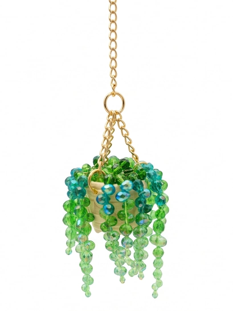 Sun-Kissed Beaded Succulent Car Charm