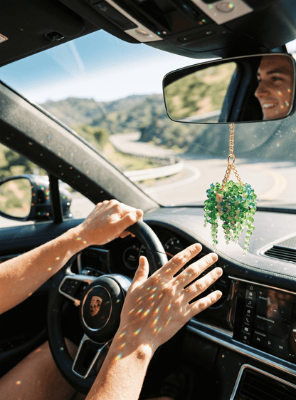 Sun-Kissed Beaded Succulent Car Charm