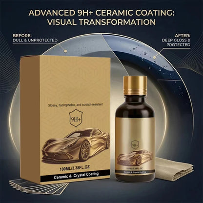 💝Ceramic Car Coating Kit - Deep Gloss, 9H+ Hardness & Extreme Hydrophobic Sh