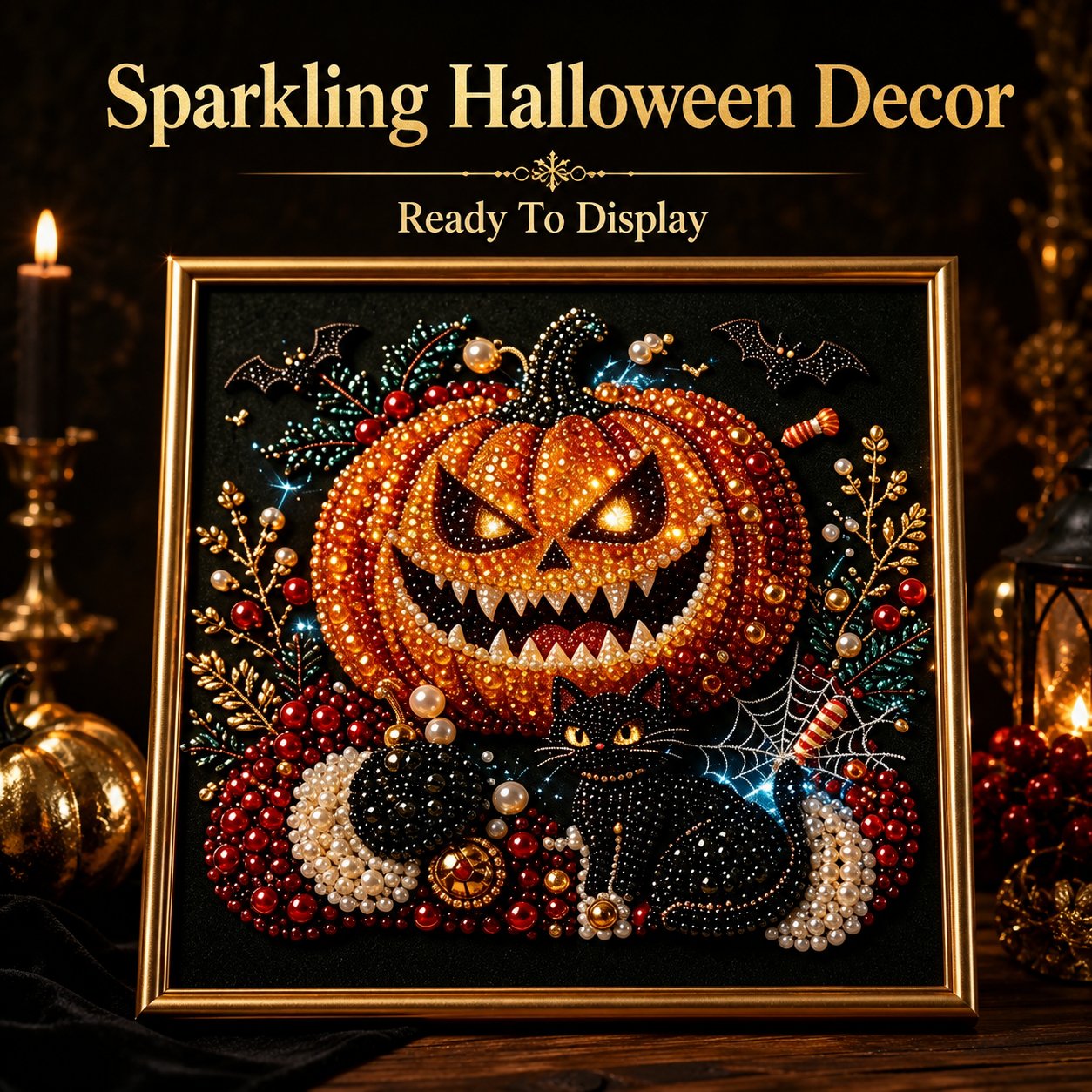 🔥 LAST DAY 49% OFF – 🖤 Premium 3D Pearl Dark Gothic Diamond Painting Art Kit | Luxury Flocked Canvas with Scratch-Resistant Non-Fading Pearl Beads DIY Dark Academia Decor 💀🕯️✨