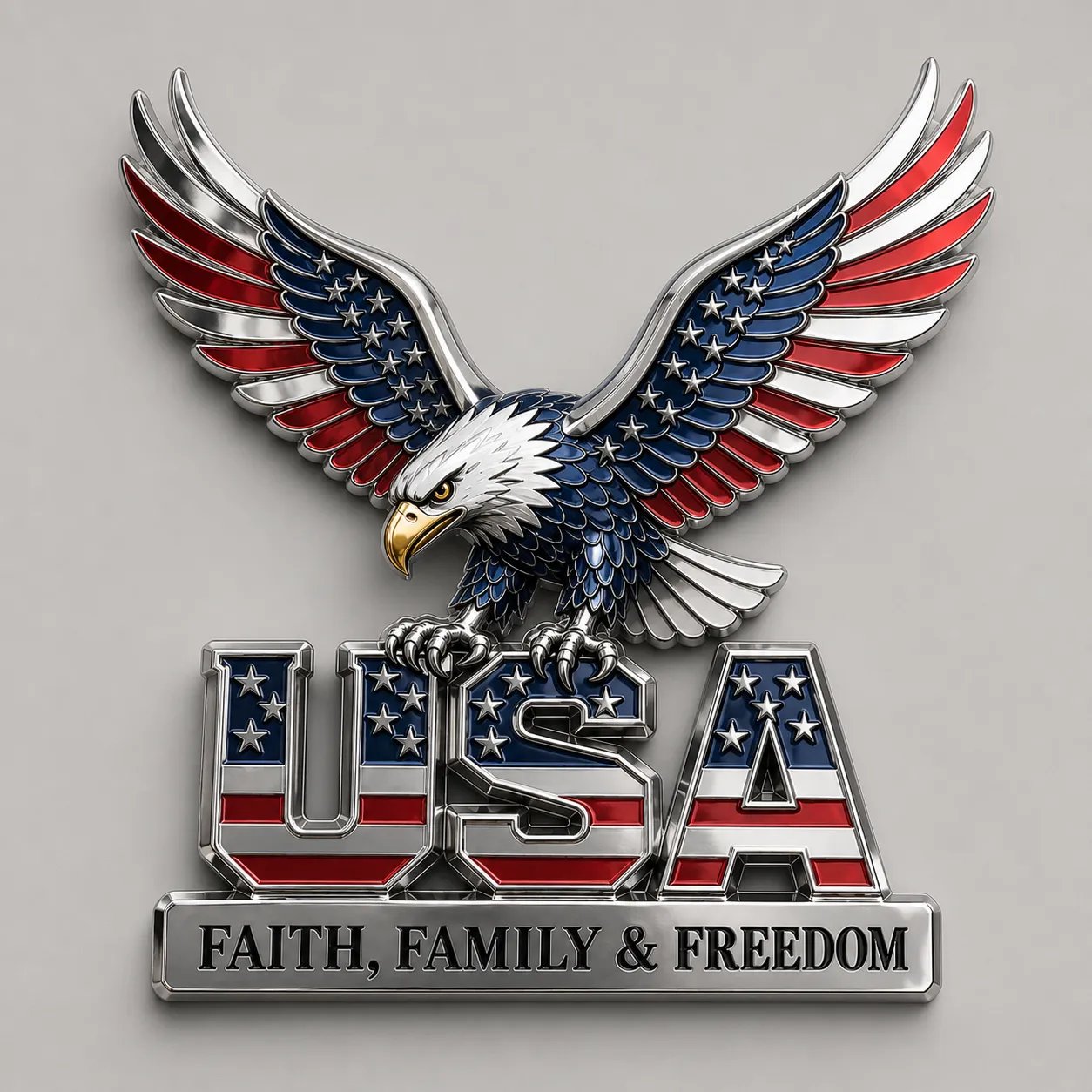 🇺🇸250th Anniversary 50% OFF - ★USA Faith, Family & Freedom★ Metal Emblem
