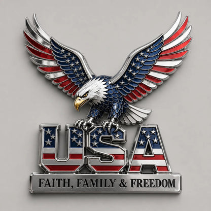 🇺🇸250th Anniversary 50% OFF - ★USA Faith, Family & Freedom★ Metal Emblem