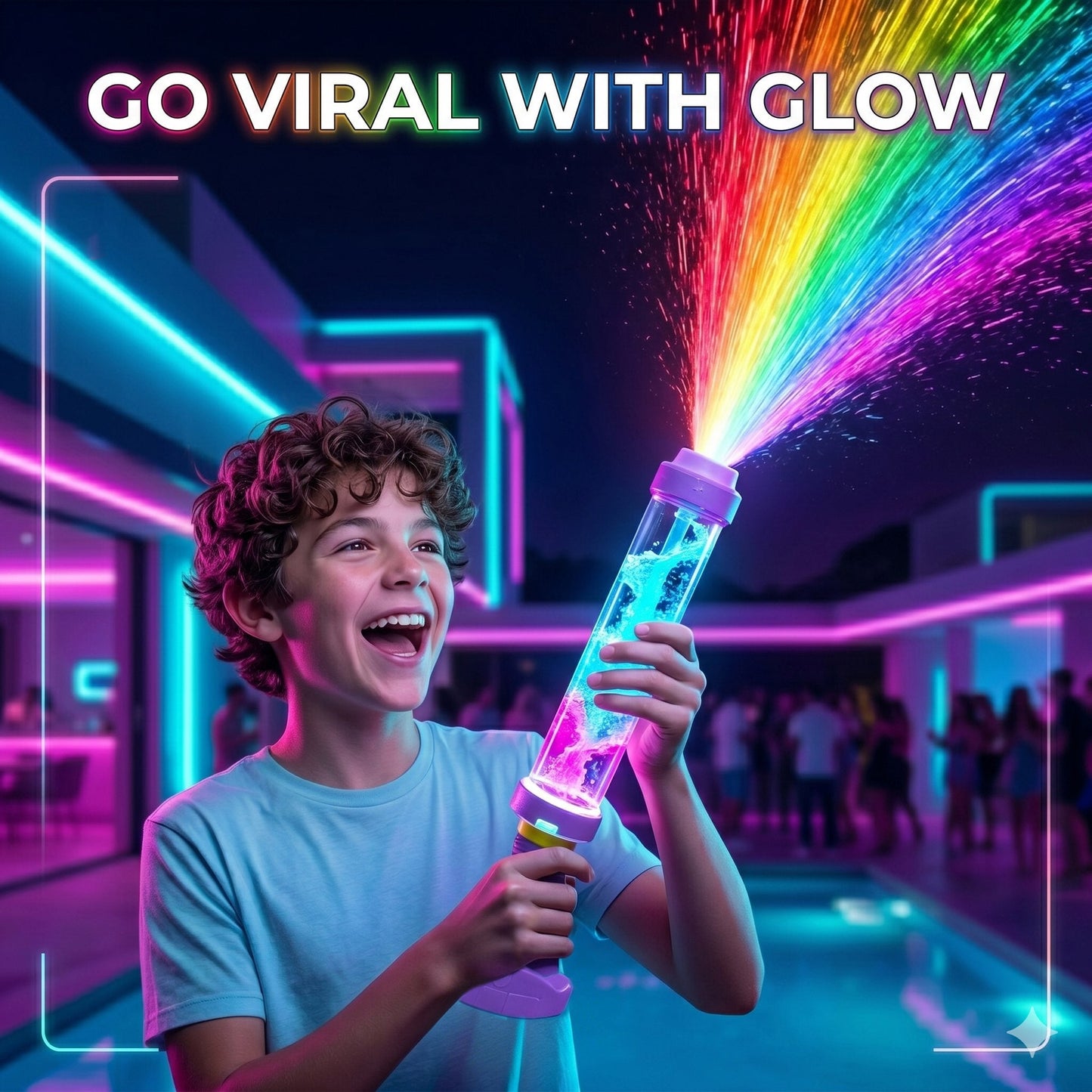 🎁Last Day 50% OFF 🌈 Glowing Rainbow LED Water Blaster | Summer Fun That Pops Like Magic! ✨