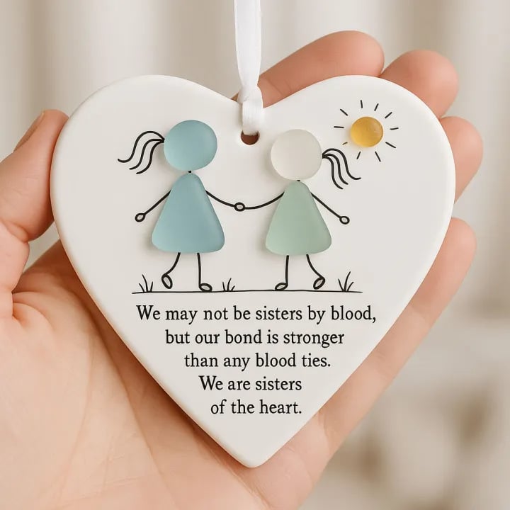 ❤️Heart-Shaped Sea Glass Friendship Decor🌊✨ Shaped by Nature & Crafted by Hand💝