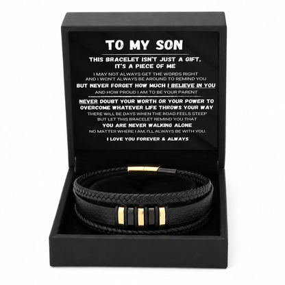 🔥LAST DAY 57% OFF - 🖤To My Son — Never Walk Alone Braided Bracelet Set
