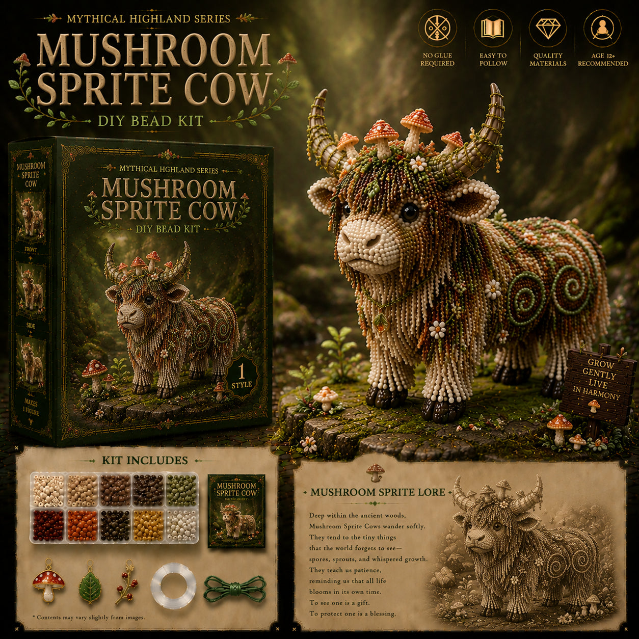 🔥Last Day BUY 3 GET 1 FREE🐮 Mythical Highland Series™ DIY Bead Kit Collection