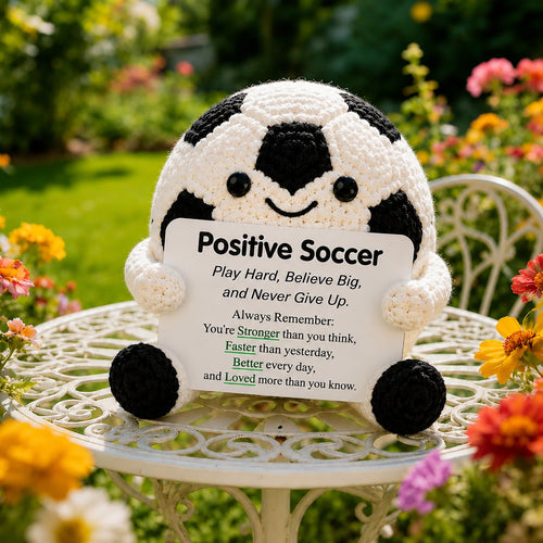 🔥Last Day: BUY 3 GET 1 FREE - ⚽ Positive Soccer Buddy|Handmade Crochet Encouragement Gift 💚