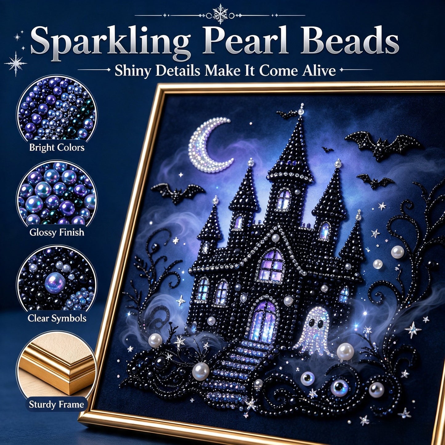 🔥 LAST DAY 49% OFF – 🖤 Premium 3D Pearl Dark Gothic Diamond Painting Art Kit | Luxury Flocked Canvas with Scratch-Resistant Non-Fading Pearl Beads DIY Dark Academia Decor 💀🕯️✨