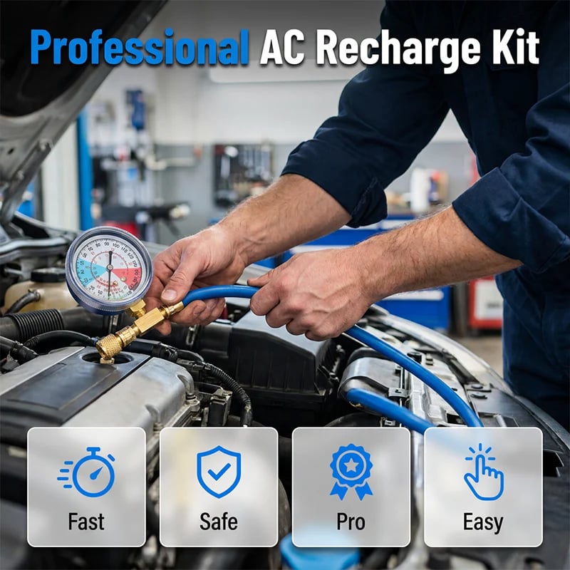 🎯 ! R134a AC Hose with Precision Gauge – Easy-to-Read Dial, Professional Grade 📊🚛 [Flash Sale]