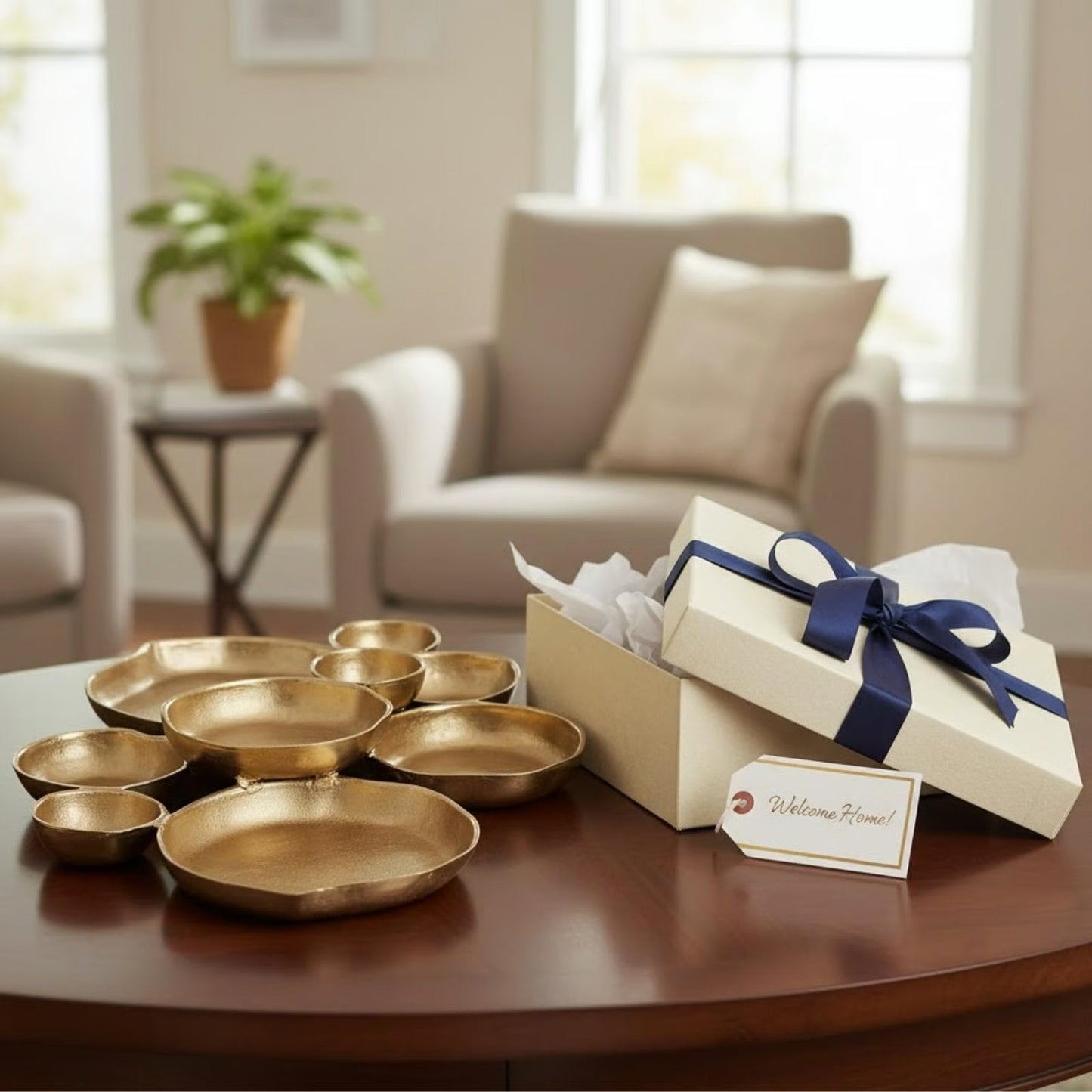 Gold 9 Cluster Decorative Bowls