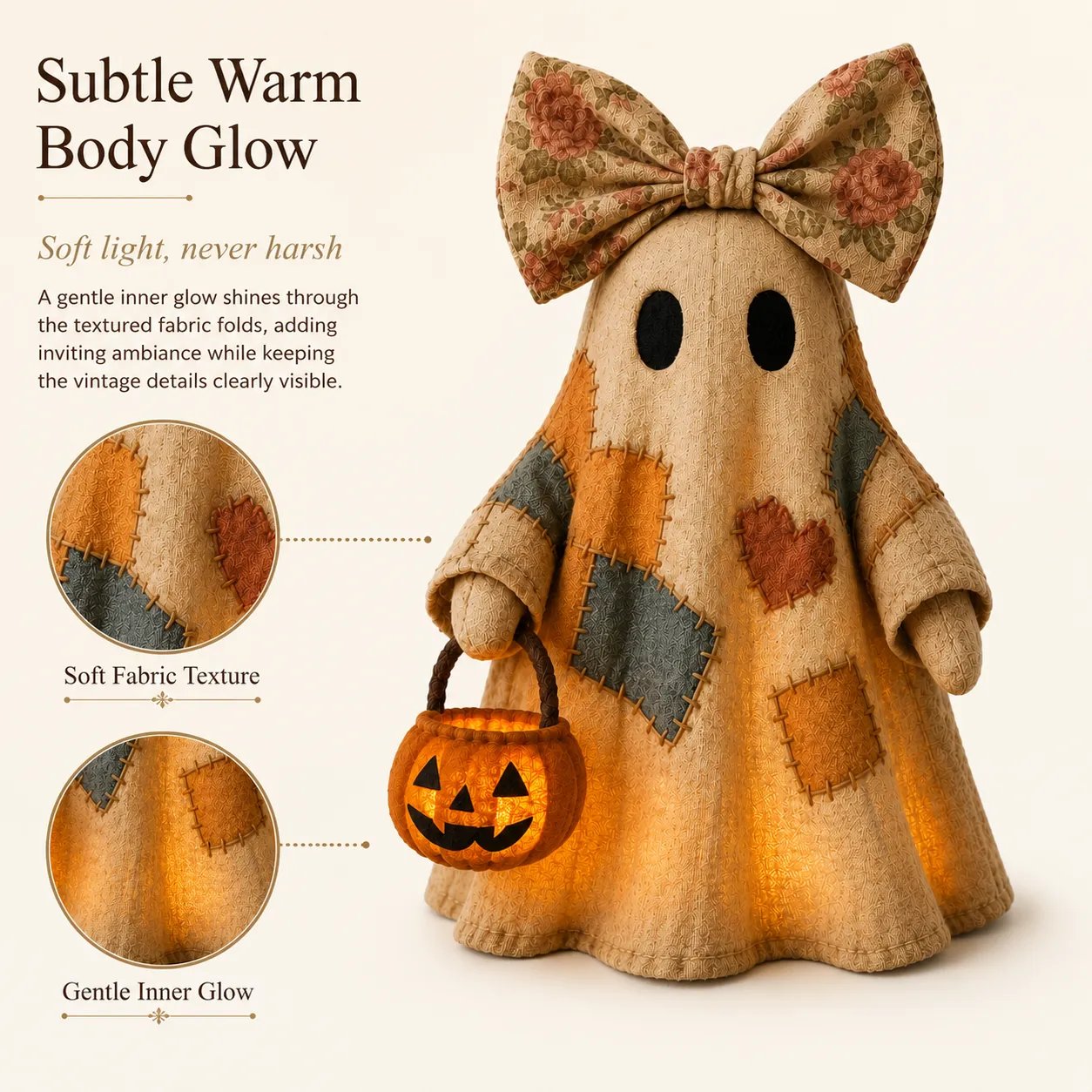 🏆Limited Time Sale 49% OFF🍂👻 Lighted Vintage Patchwork Ghost