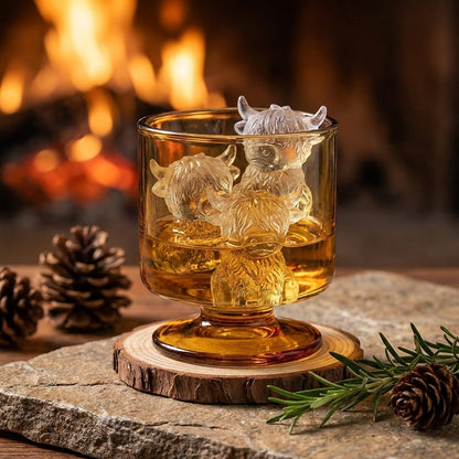 🐮6‐Cavity Mini Highland Cow Ice Cube & Dessert Mold 🧊🍪 Cute 3D Ice for Drinks, Parties & Gifts💕