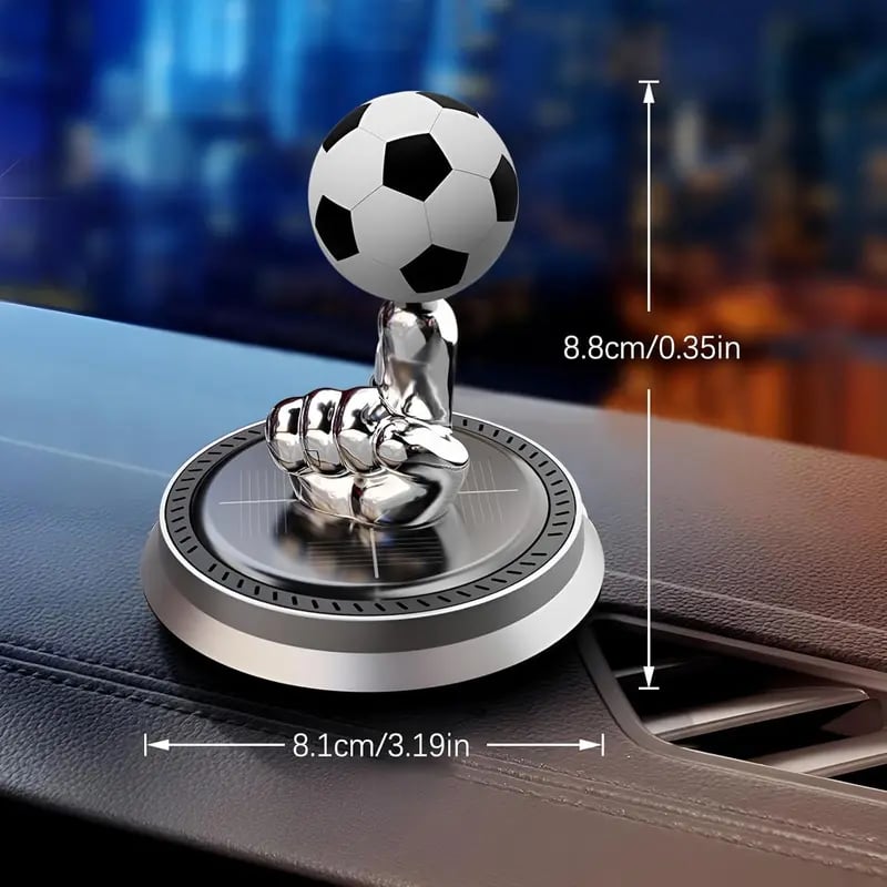 ⚽🚗Solar Rotating Football Car Air Freshener & Aromatherapy Diffuser – Reusable Ornament for Car, Office & Home