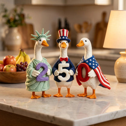 Whimsical "USA 250" Patriotic Geese Centerpiece