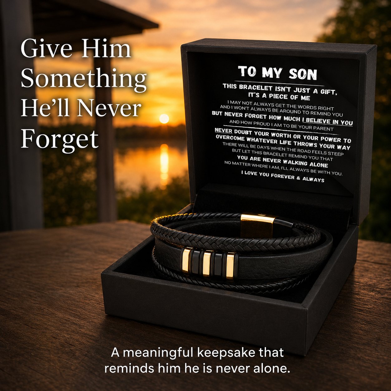 🔥LAST DAY 57% OFF - 🖤To My Son — Never Walk Alone Braided Bracelet Set