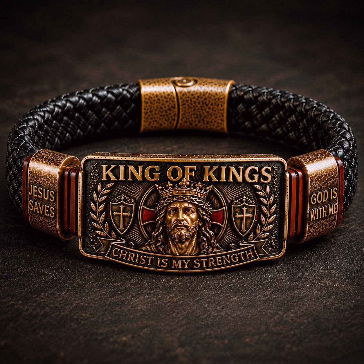 ✝️ King of Kings Faith Bracelet – Adjustable Christian Wristband Gift