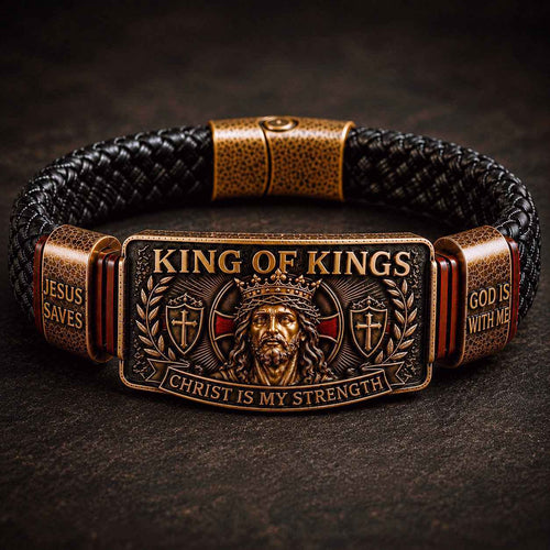 ✝️ King of Kings Faith Bracelet – Adjustable Christian Wristband Gift