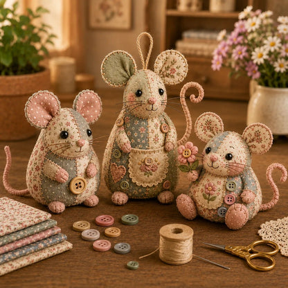 🐭🧵 Patchwork Mouse DIY Kit