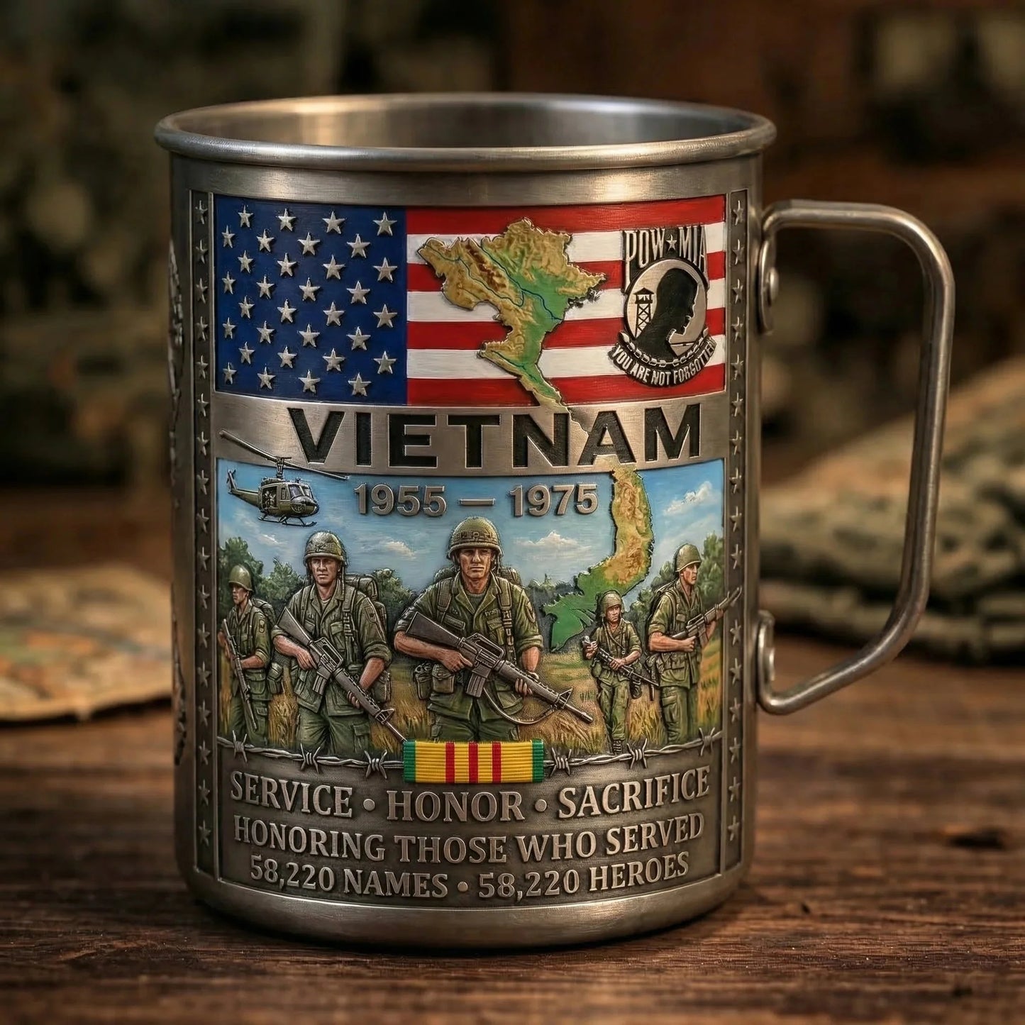 🔥LAST DAY 49% OFF 🎖️2026 Vietnam Veteran Honor Coffee Mug – 1955-1975 Service Tribute