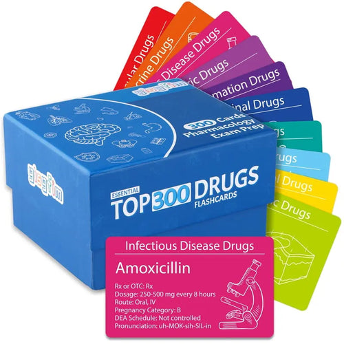 💊300 Pharmacology Flash Cards for Nursing Students – Top Drug Study Cards for NCLEX, Pharmacy & Medical Exam Prep