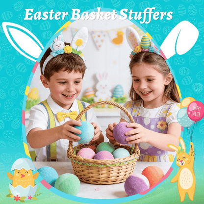 🛁 Natural Bath Bombs for Kids with Mega Bubbles & Surprise Inside 🥚✨