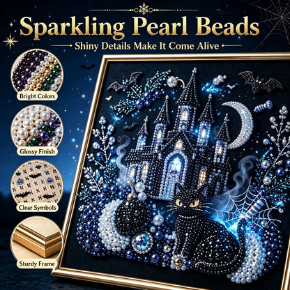 🔥 LAST DAY 49% OFF – 🖤 Premium 3D Pearl Dark Gothic Diamond Painting Art Kit | Luxury Flocked Canvas with Scratch-Resistant Non-Fading Pearl Beads DIY Dark Academia Decor 💀🕯️✨