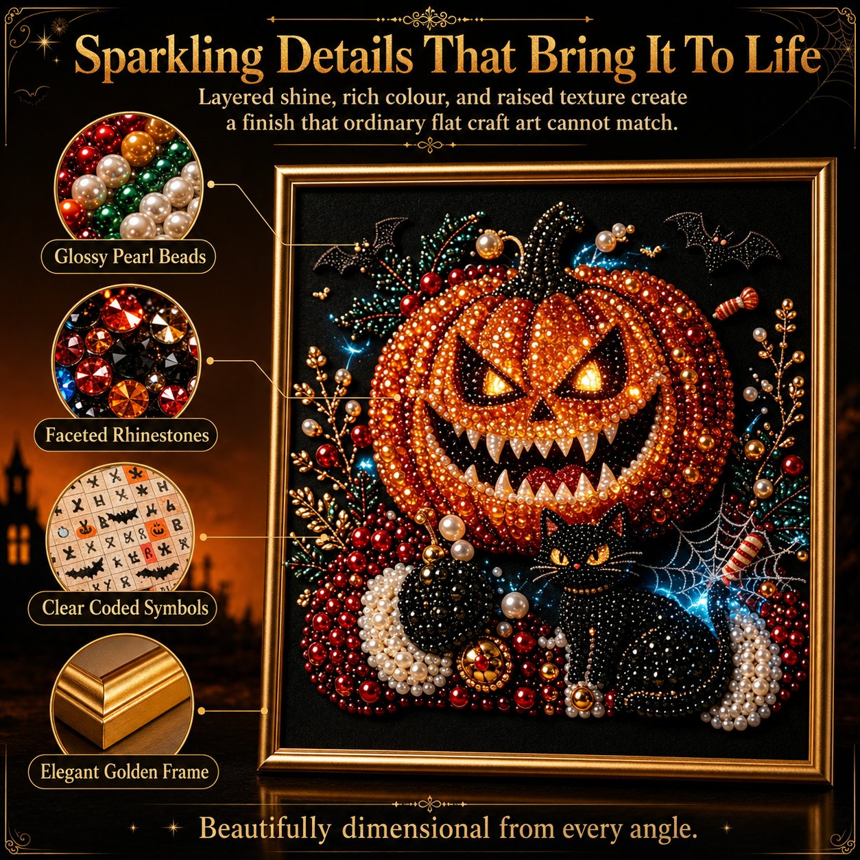 🔥 LAST DAY 49% OFF – 🖤 Premium 3D Pearl Dark Gothic Diamond Painting Art Kit | Luxury Flocked Canvas with Scratch-Resistant Non-Fading Pearl Beads DIY Dark Academia Decor 💀🕯️✨