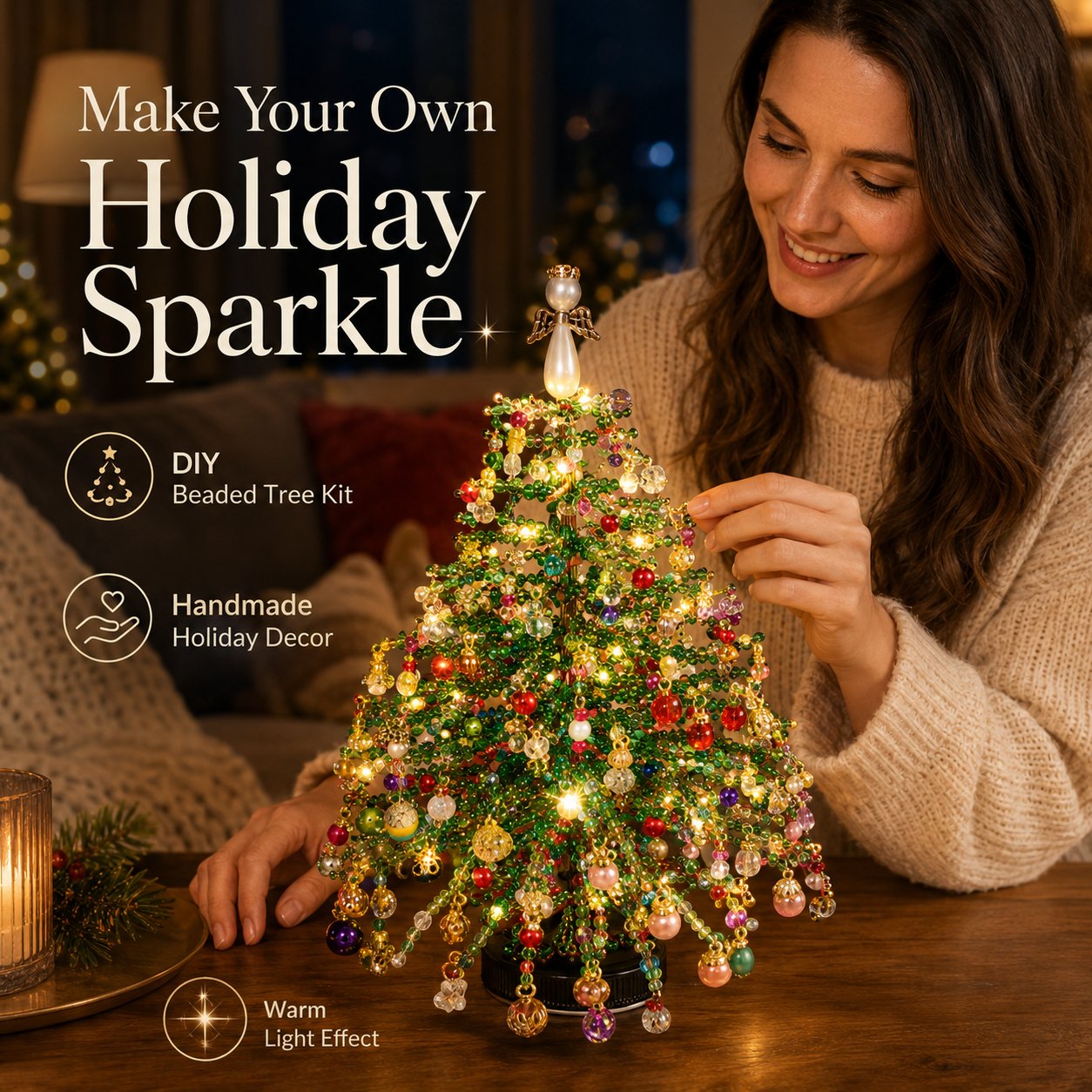 🔥Last Day 49% OFF✨ DIY Beaded Christmas Tree Kit🎅🎄