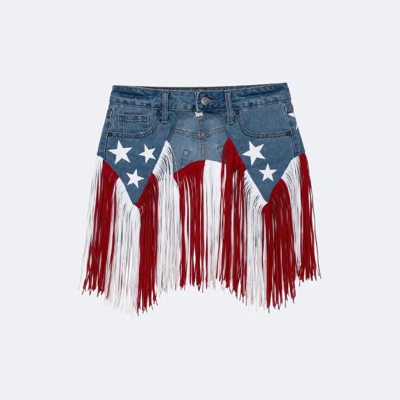🔥Last Day 55% OFF-USA 250th Anniversary Patriotic Denim Fringe Belt
