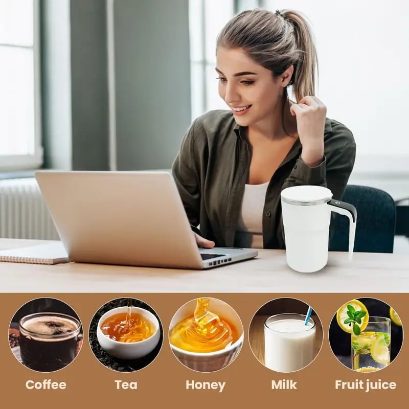 Elektrischer Kaffeebecher mit integriertem LCD-Thermometer – perfekt zum Zubereiten von Kaffee, Milch, Kakao usw.