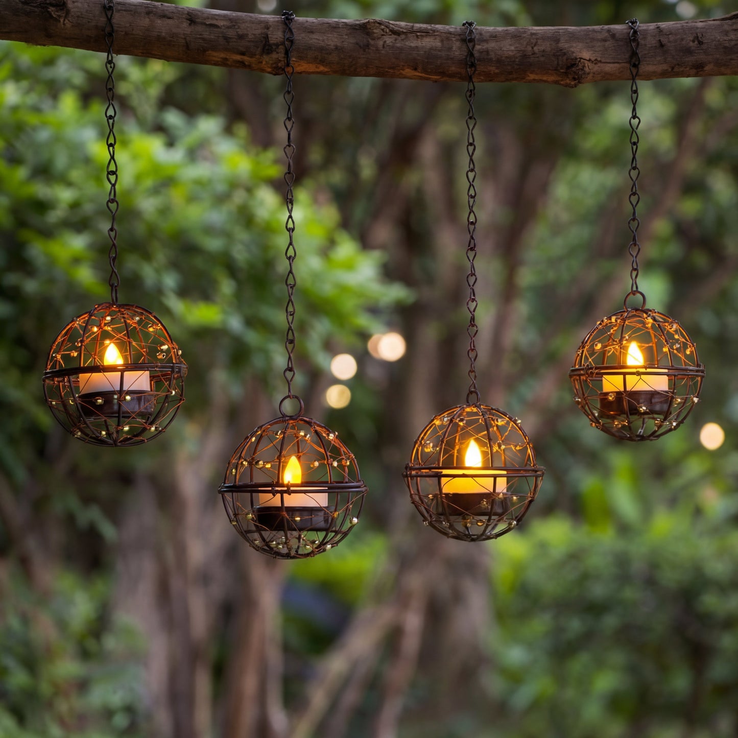 🔥Outdoor Solar Hanging Lanterns - Pack of 4