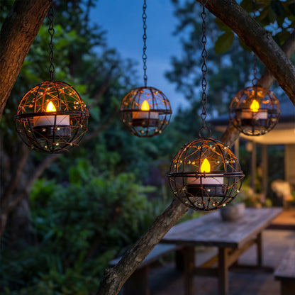 🔥Outdoor Solar Hanging Lanterns - Pack of 4