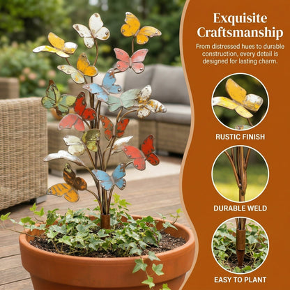🦋Multicolored Metal Butterfly Garden Stake