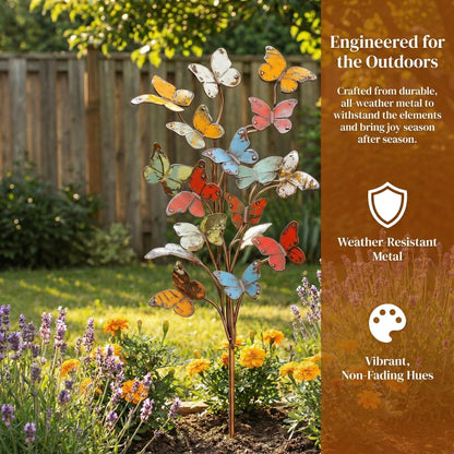 🦋Multicolored Metal Butterfly Garden Stake