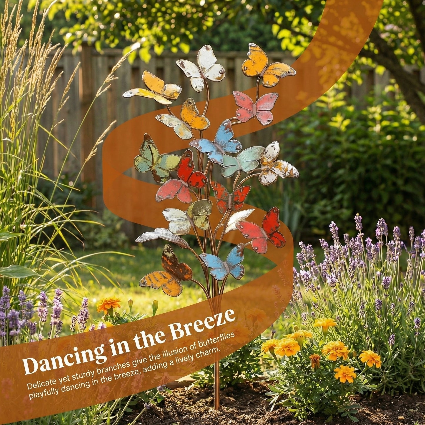 🦋Multicolored Metal Butterfly Garden Stake