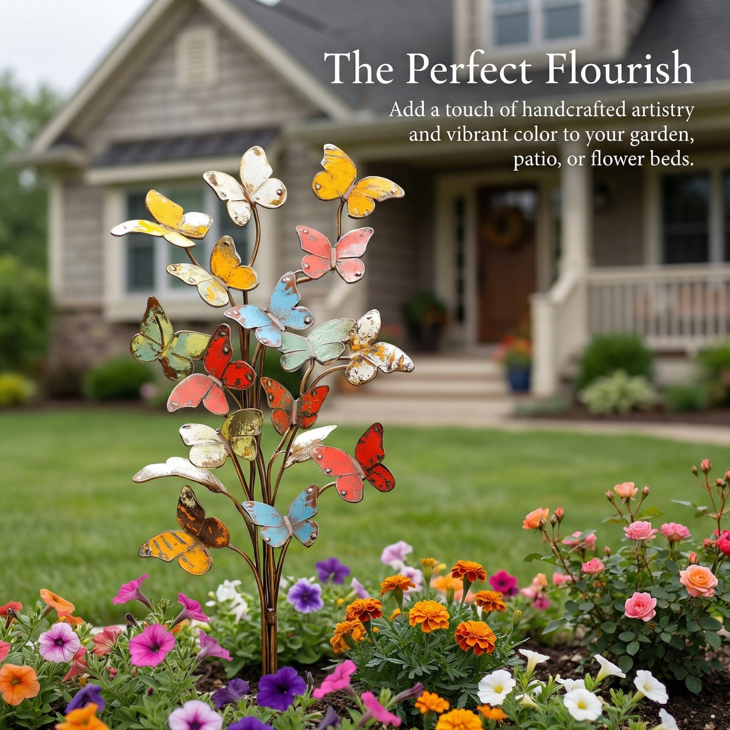 🦋Multicolored Metal Butterfly Garden Stake