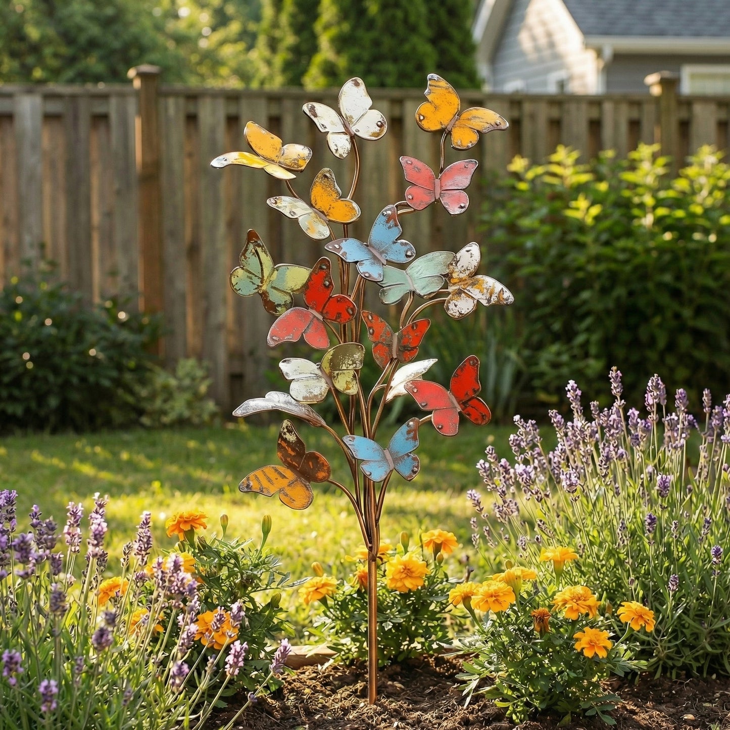 🦋Multicolored Metal Butterfly Garden Stake