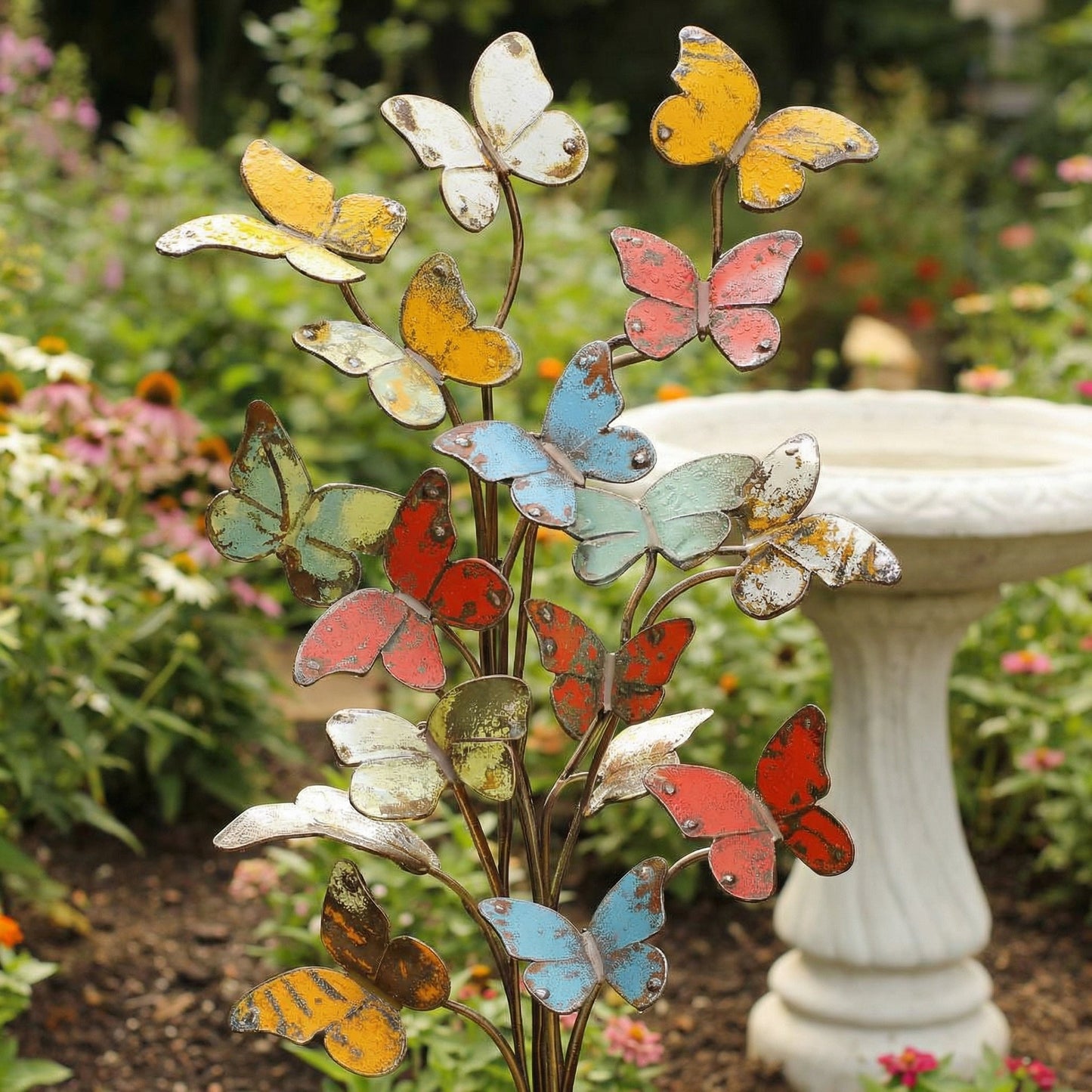 🦋Multicolored Metal Butterfly Garden Stake