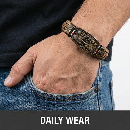 Operation Desert Storm Veteran Paracord Bracelet, Gulf War Service Memorial Honor Wristband